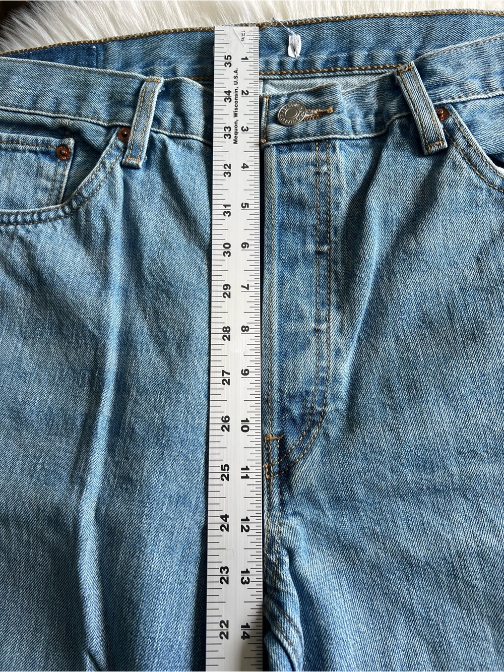 Re/Done Classic Light Blue Straight-Leg Jeans see pictures for measurements - Picture 5 of 13